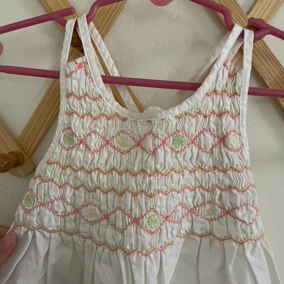 Janie and Jack Dress Girls 18 to 24 Months White Pink Sundress 100% Cotton - Picture 2 of 4